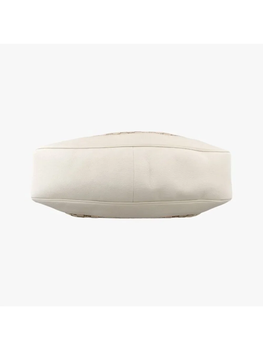 Gucci Bamboo Beige White Canvas Leather Shoulder Bag